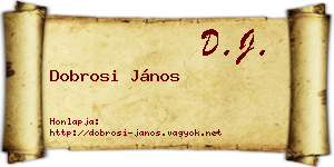 Dobrosi János névjegykártya