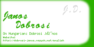 janos dobrosi business card